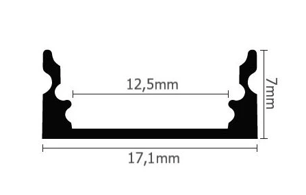 Zwart Led profiel Surface 8mm opalen afdekking 2m