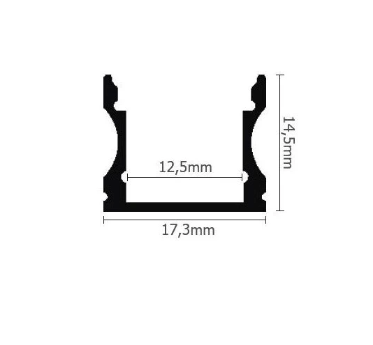 Wit Led profiel Surface 15,3mm opalen afdekking 2m