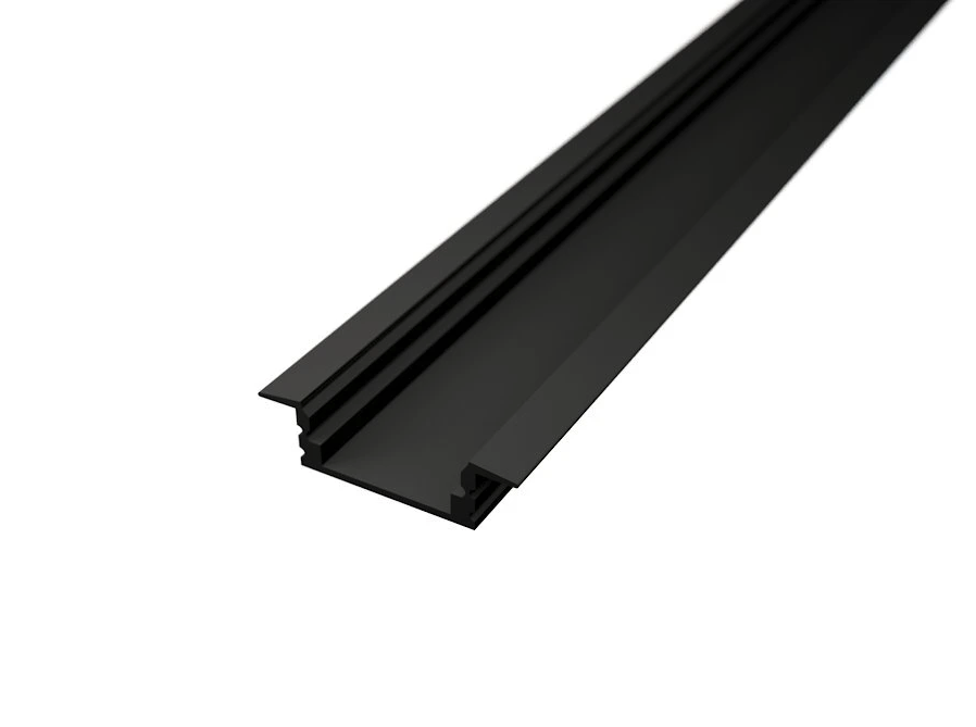 Zwart Led profiel Inbouw 8mm opalen afdekking 2m