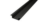Zwart Led profiel Inbouw 8mm opalen afdekking 2m